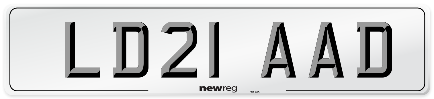 LD21 AAD Number Plate from New Reg